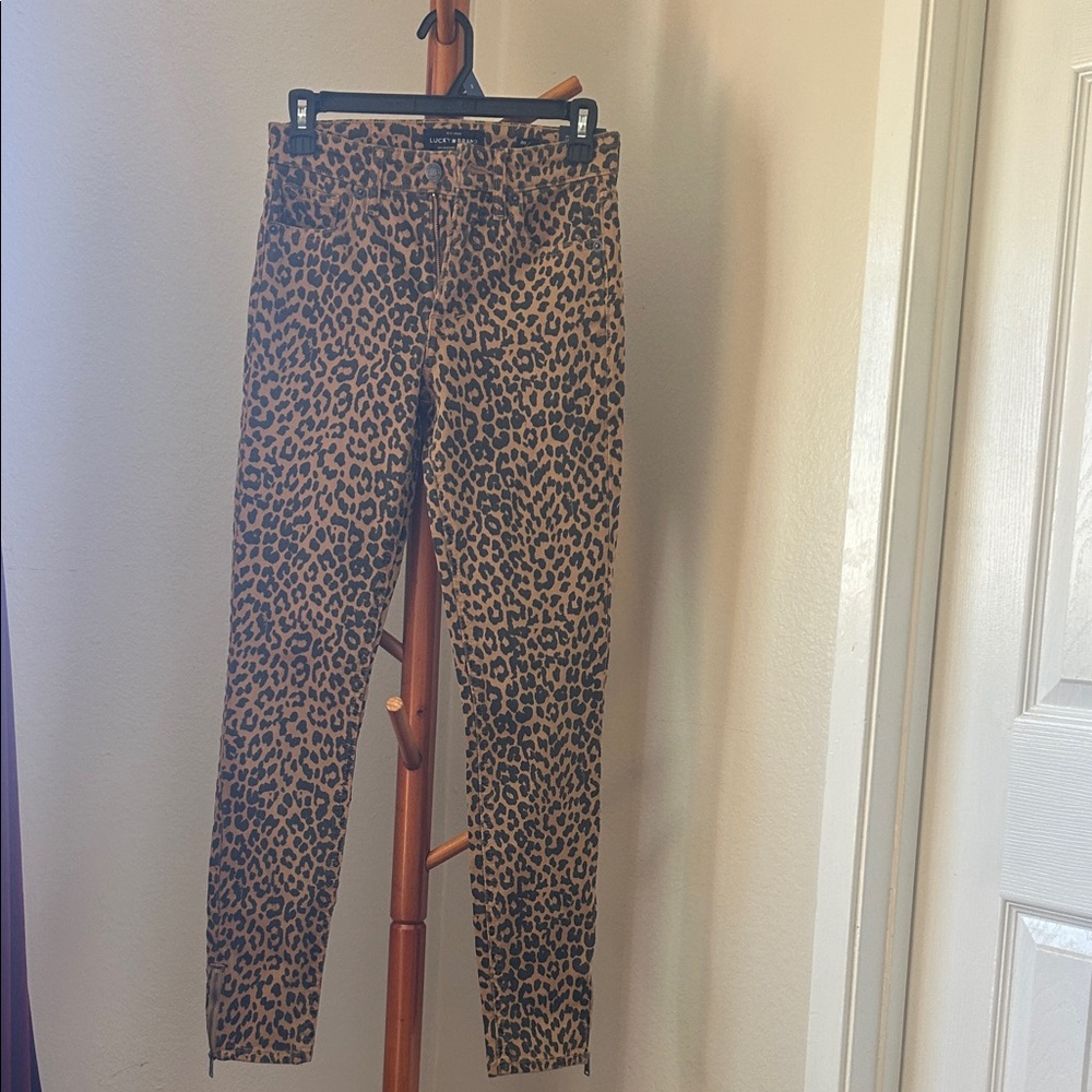Lucky Brand Tan and Black Leopard Print Pants